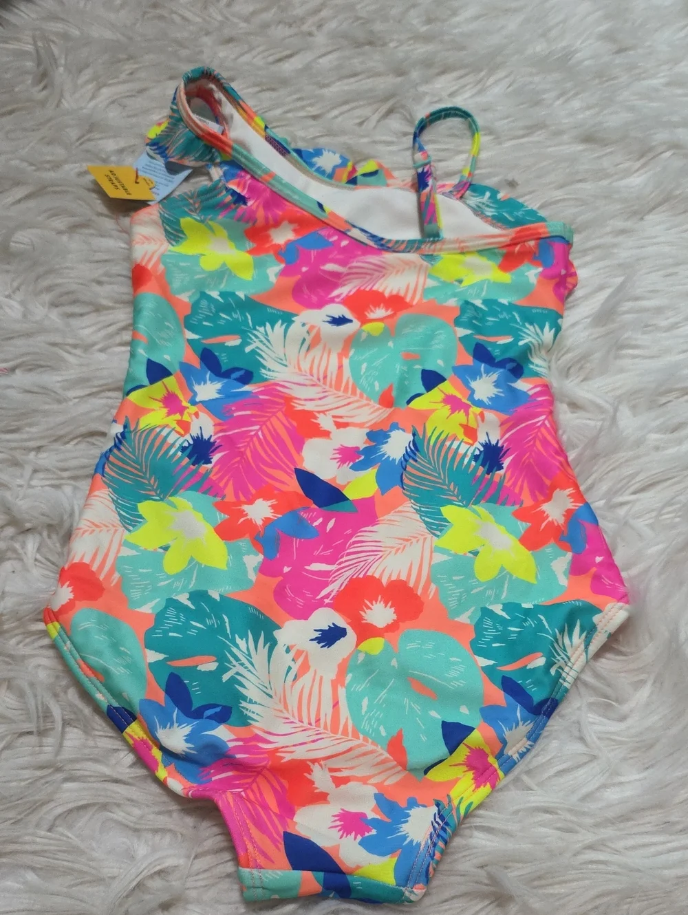 NWT Cat & Jack One Piece Tropical Bathing Suit- S Or 6/7